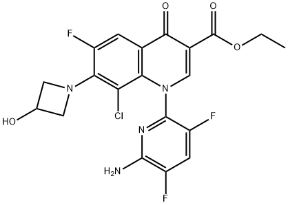 1-(6-Amino-3,5-difluoro-2-piridinil)-8-kloro-6-fluoro-1,4-dihidro-7-(3-hidroksi-1-azetidinil)-4-okso-3- etil ester asam kuinolinkarboksilat