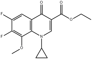 1-Siklopropil-6,7-difluoro-1,4-dihidro-8-metoksi-4-okso-3-kuinolinkarboksilat asam etil ester