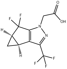 1H-Siklopropa[3,4]siklopenta[1,2-c]pirazol-1-asam asetat, 5,5-difluoro-3b,4,4a,5-tetrahidro-3-(trifluorometil)-, (3bS,4aR )-