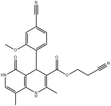 2-sianoetil 4-(4-siano-2-metoksifenil)-2,8-dimetil-5-okso-1,4,5,6-tetrahidro-1,6-naftiridin-3-karboksilat