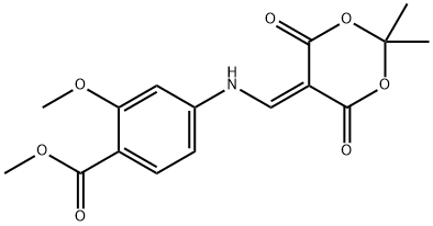 4-[(2,2-Dimetil-4,6-dioxo-[1,3]dioxan-5-ylidenemethyl)-amino]-2-metoksi-benzoat asam metil ester