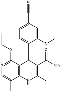 4-(4-Cyano-2-metoksifenil)-5-etoksi-2,8-dimetil-1,4-dihidro-1,6-naftiridin-3-karboksamida