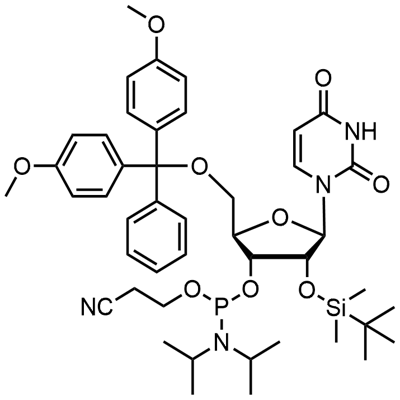 5'-O-(4,4-Dimetoksitritil)-2'-O-[(tert-butil)dimetilsilil]uridin-3'-(2-sianoetil-N,N-diisopropil)fosforamidit