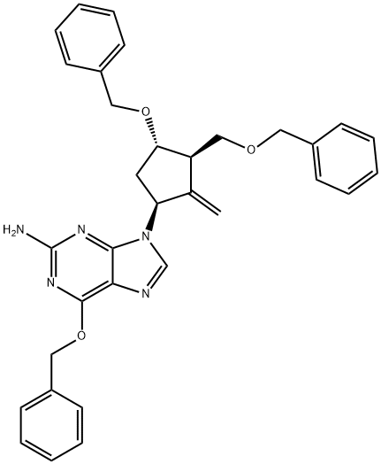 6-(Benziloksi)-9-[(1S,3R,4S)-2-metilen-4-(fenilmetoksi)-3-[(fenilmetoksi)metil]siklopentil]-9H-purin-2-amina