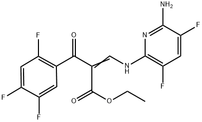asam benzenapropanoat, α-[[(6-amino-3,5-difluoro-2-pyridinyl)amino]methylene]-2,4,5-trifluoro-β-oxo-, etil ester