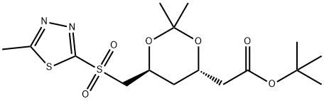 Asam D-eritro-Heksonat, 2,4,6-trideoksi-3,5-O-(1-metiletilidena)-6-[(5-metil-1,3,4-tiadiazol-2-il)sulfonil]- , 1,1-dimetiletil ester