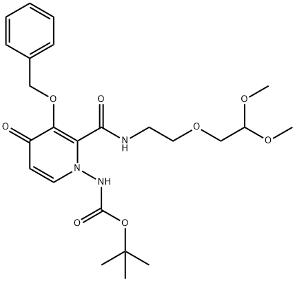 N-[2-[[[2-(2,2-dimetoksietoksi)etil]amino]karbonil]-4-okso-3-(fenilmetoksi)-1(4H)-piridinil]-asam karbamat 1,1-dimetiletil ester