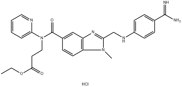 N-[[2-[[[4-(Aminoiminomethyl)fenil]amino]metil]-1-metil-1H-benzimidazol-5-il]karbonil]-N-(2-piridinil)-beta-alanin etil ester hidroklorida