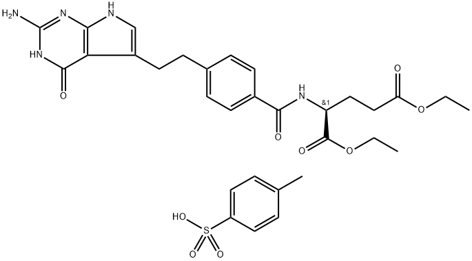 N-[4-[2-(2-Amino-4,7-dihydro-4-oxo-3H-pyrrolo[2,3-d]pyrimidin-5-yl)ethyl]benzoyl]-L-glutamic acid 1, 5-dietil ester 4-metilbenzenasulfonat