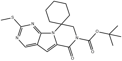 Spiro[sikloheksana-1,9'(6'H)-pirazino[1',2':1,5]pirolo[2,3-d]pirimidin]-7'(8'H)-asam karboksilat, 2' -(metiltio)-6'-okso-, 1,1-dimetiletil ester