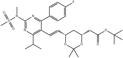 tert-Butil 6-[(1E)-2-[4-(4-fluorofenil)-6-(1-metiletil)-2-[metil(metilsulfonil)amino]-5-pirimidinil]etenil]-2,2- dimetil-1,3-dioksan-4-asetat